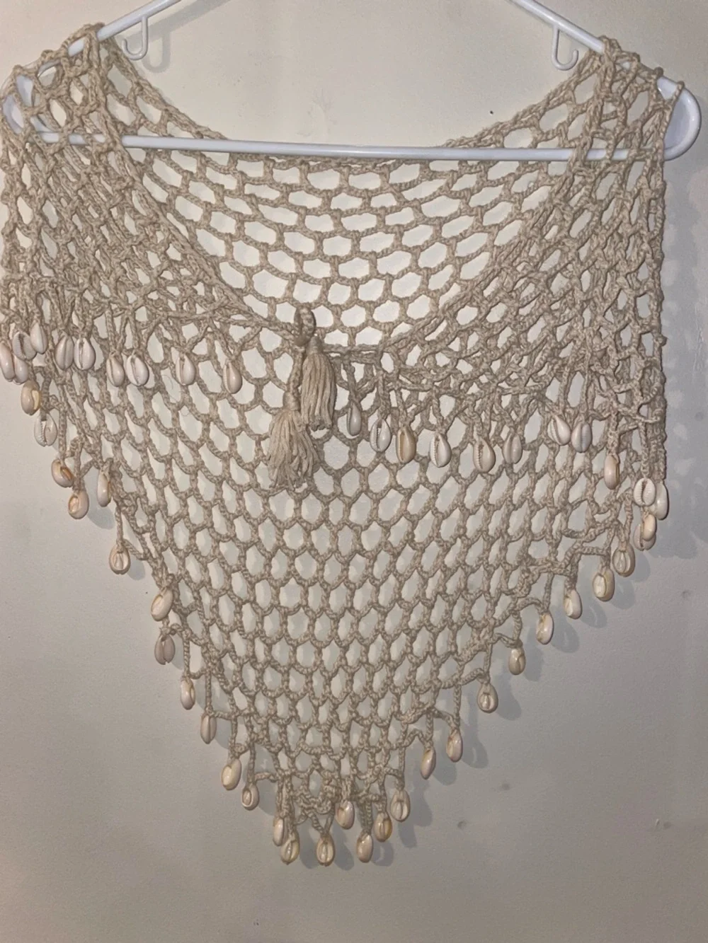 Coastal Chic Macramé Swimsuit Wrap with Seashell Hem NWT